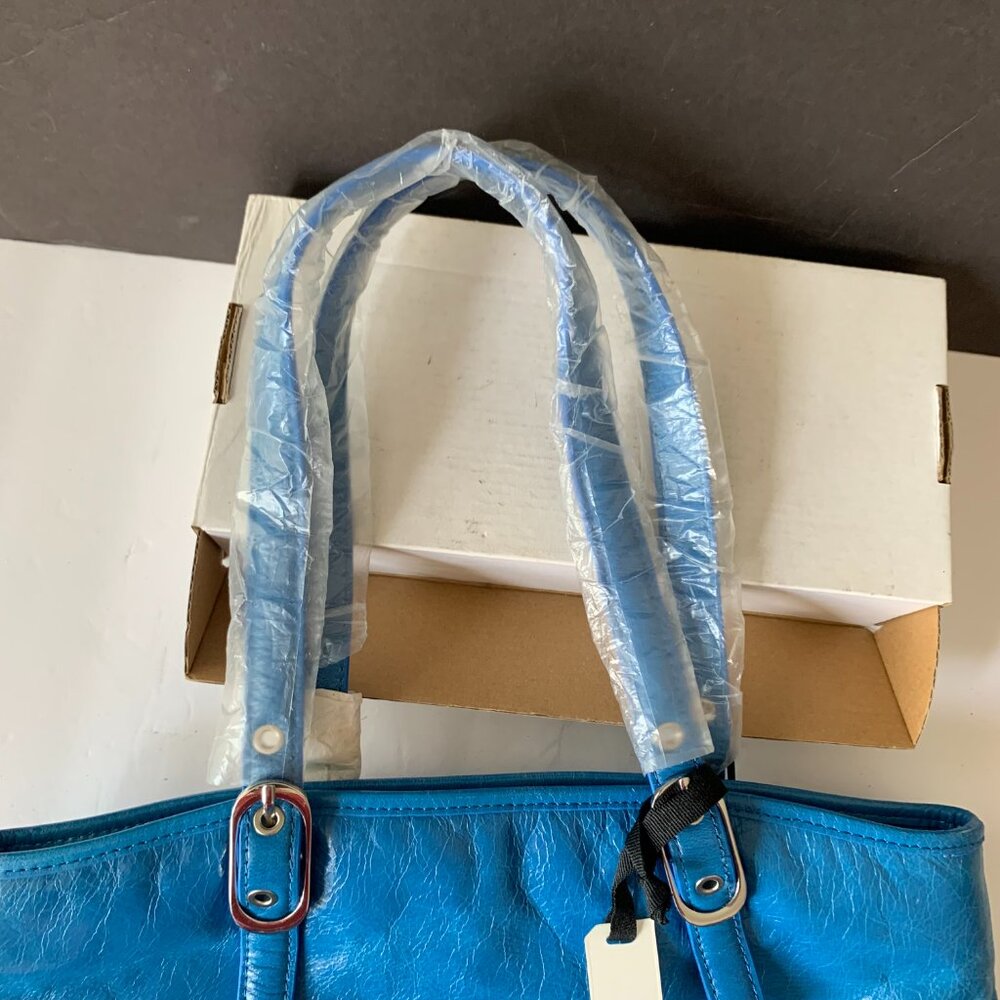 CHRISTOPHER KON ATELIER BRIGHT BLUE BAG TOTE LEATHER BAG NEW - Picture 7 of 16